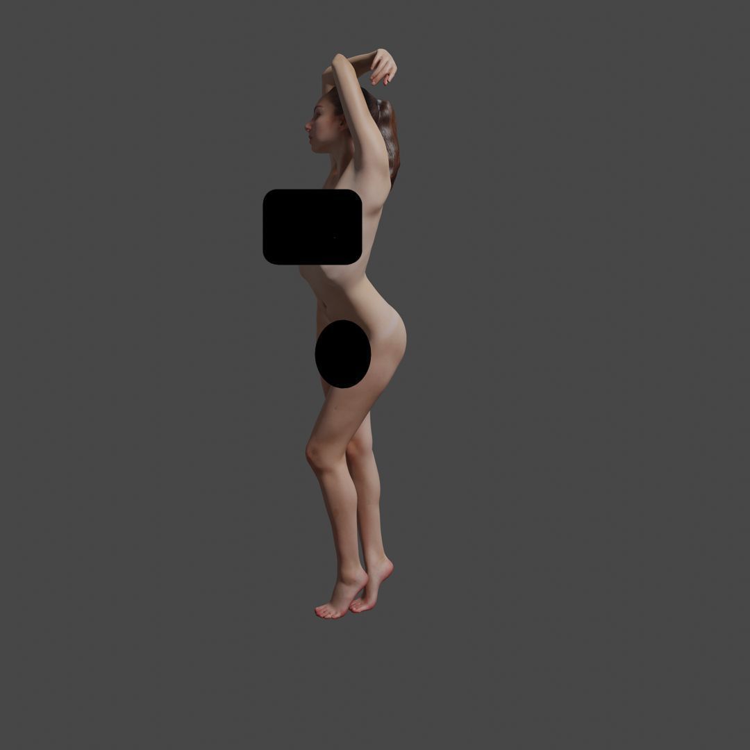 Naked Sexy Girl Scanned 3D model_3