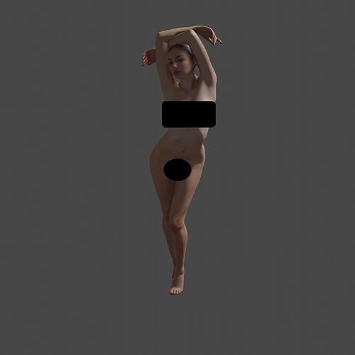 Naked Sexy Girl Scanned 3D model