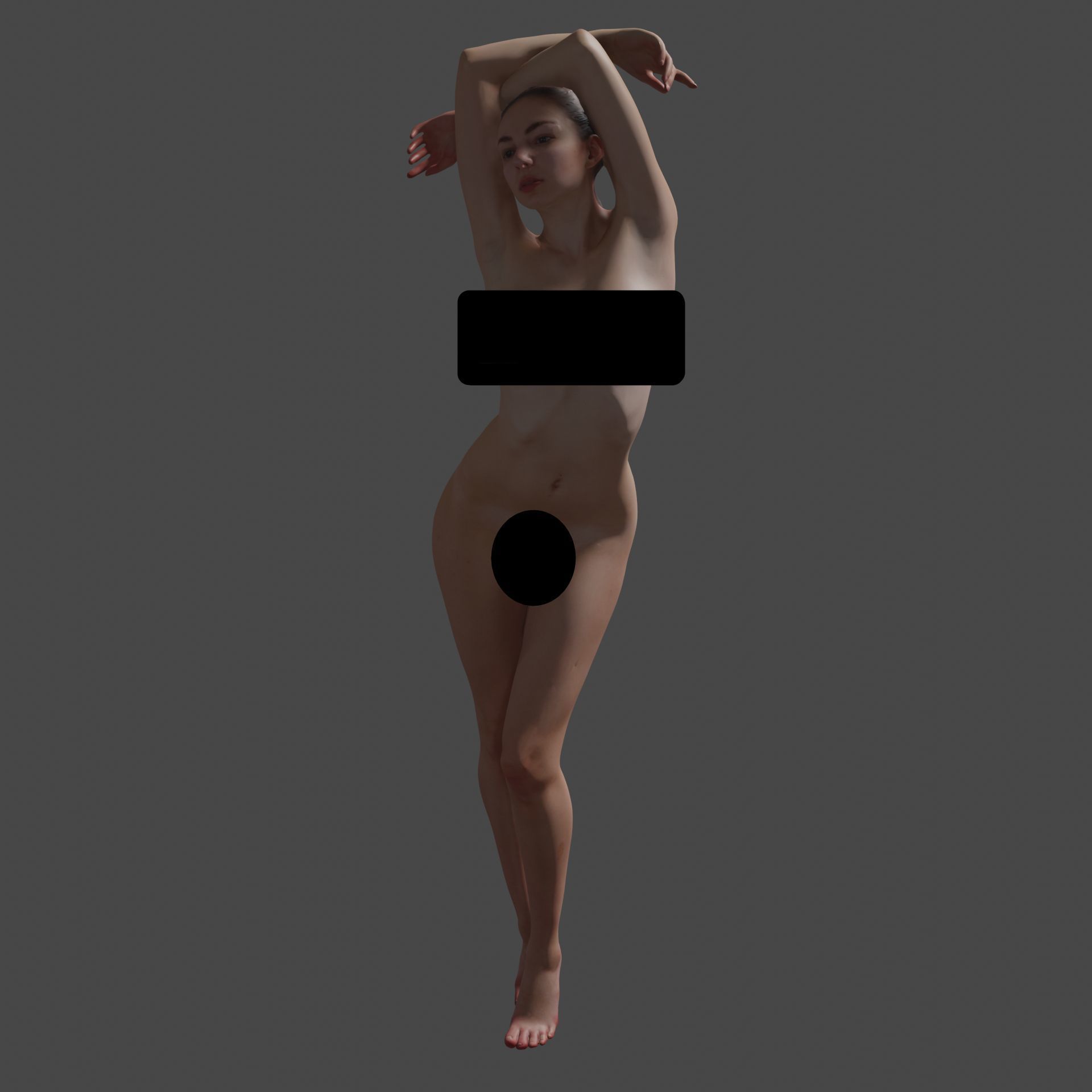 Naked Sexy Girl Scanned 3D model_4