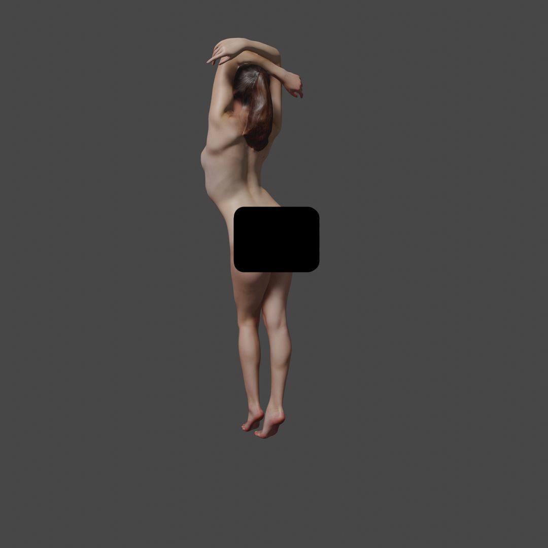 Naked Sexy Girl Scanned 3D model_2