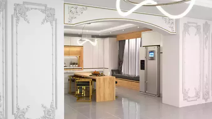 modern kitchen design sketchup