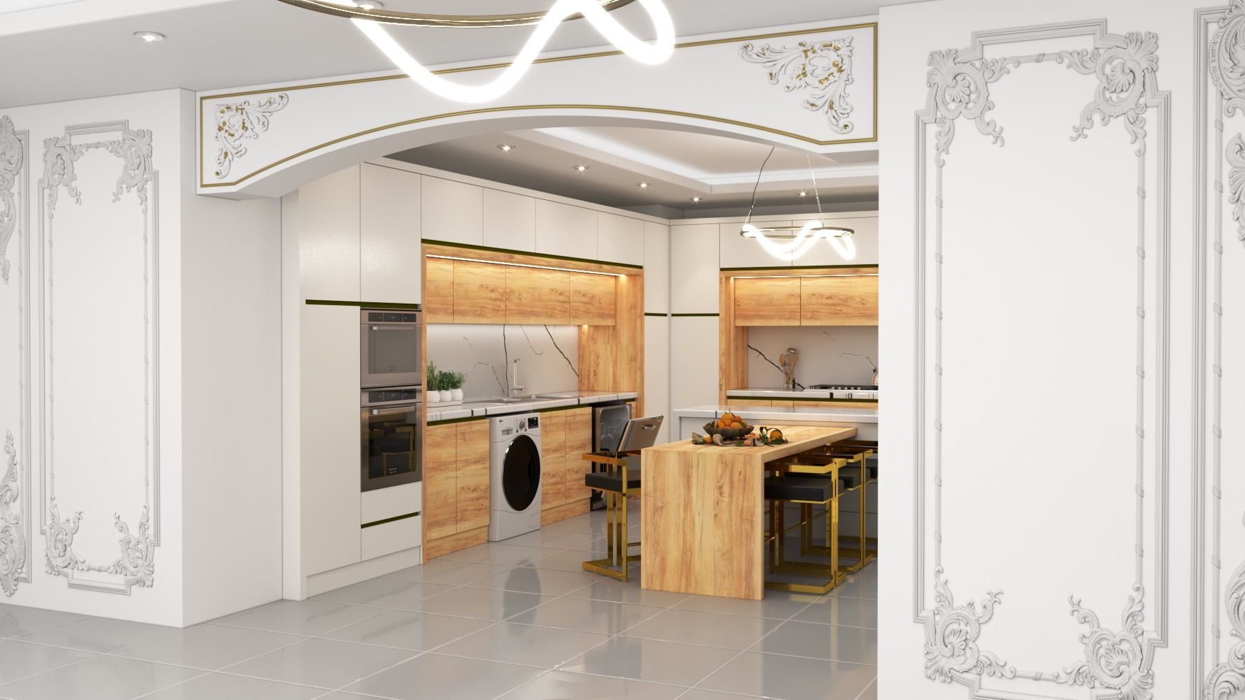 modern kitchen design sketchup 3D model CGTrader