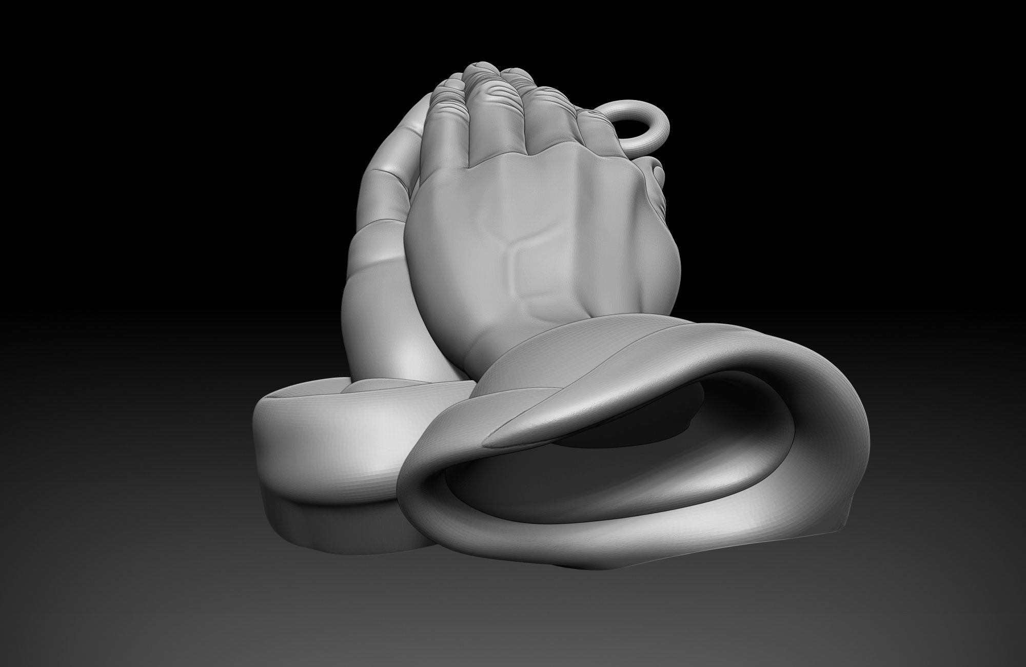 Praying Hands 3D print model_5