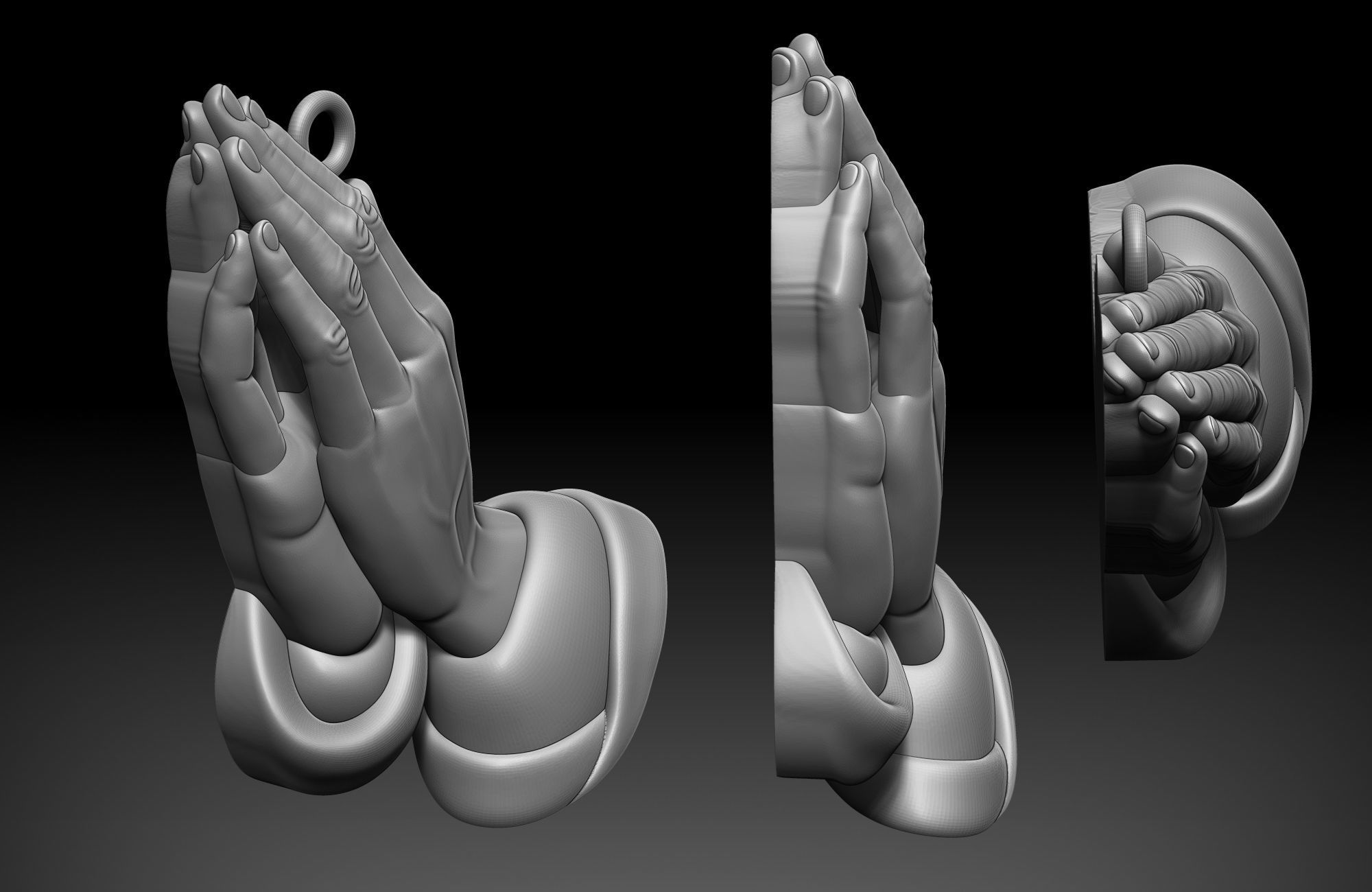 Praying Hands 3D print model_3