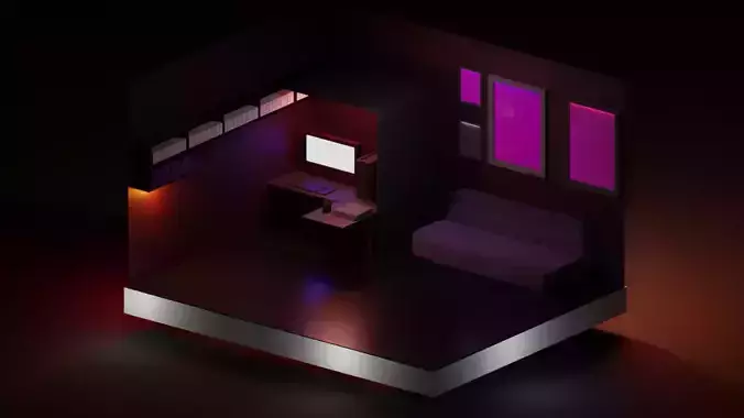 Gaming Room Low-poly 3D model