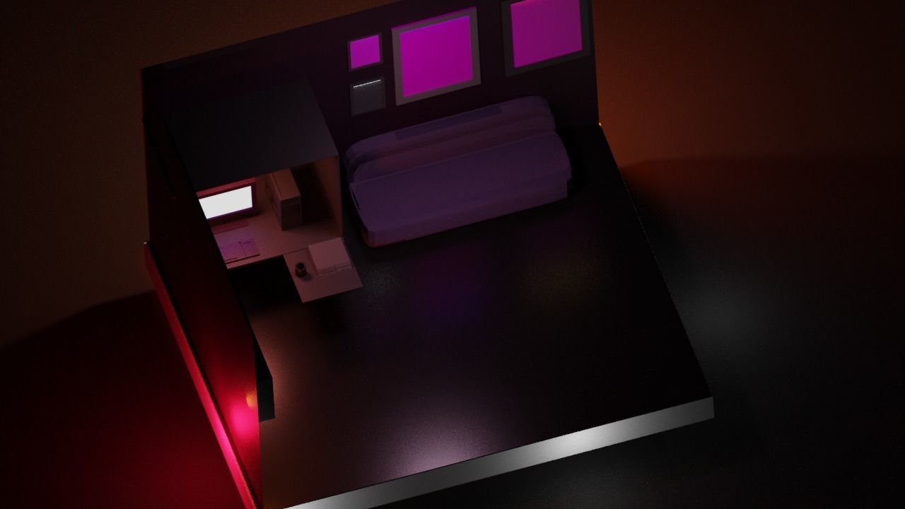Gaming Room Low-poly 3D model_4