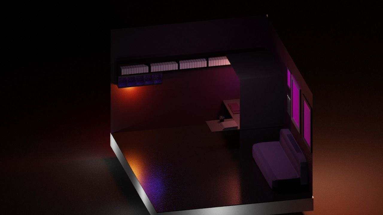 Gaming Room Low-poly 3D model_3