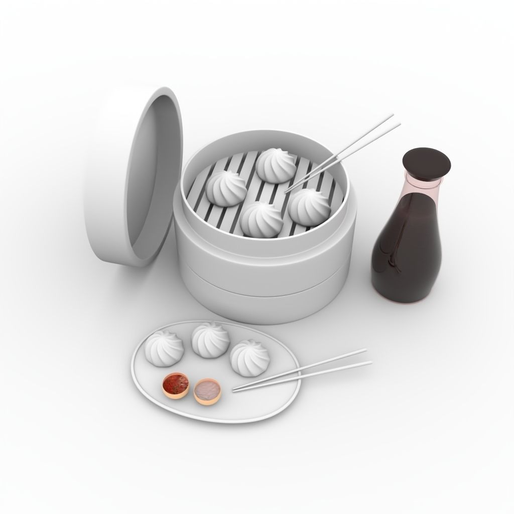 Dumplings MOMO 3D model_2