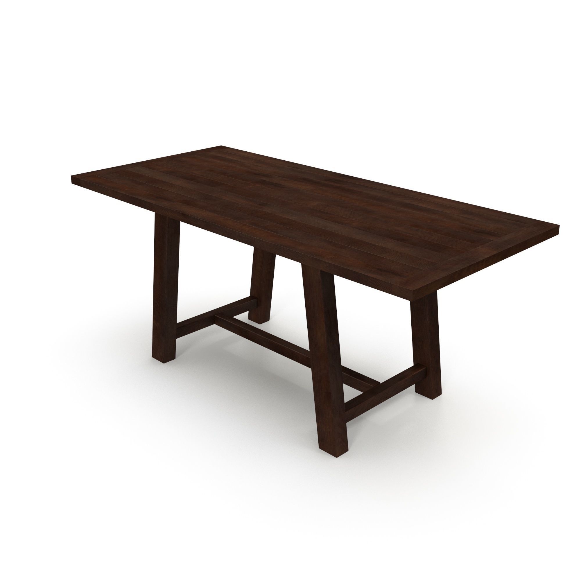 Bartol Fixed Reclaimed Pine Dining Table Free 3D model_3