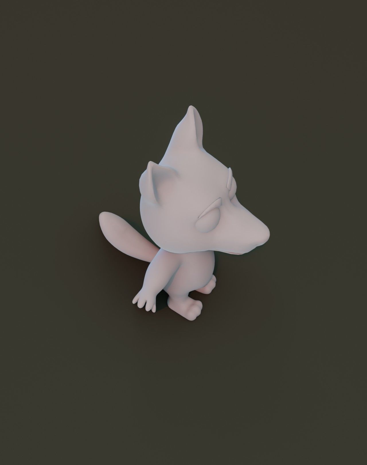 Cartoon Wolf Rigged Base Mesh 3D Model Low-poly 3D model_16