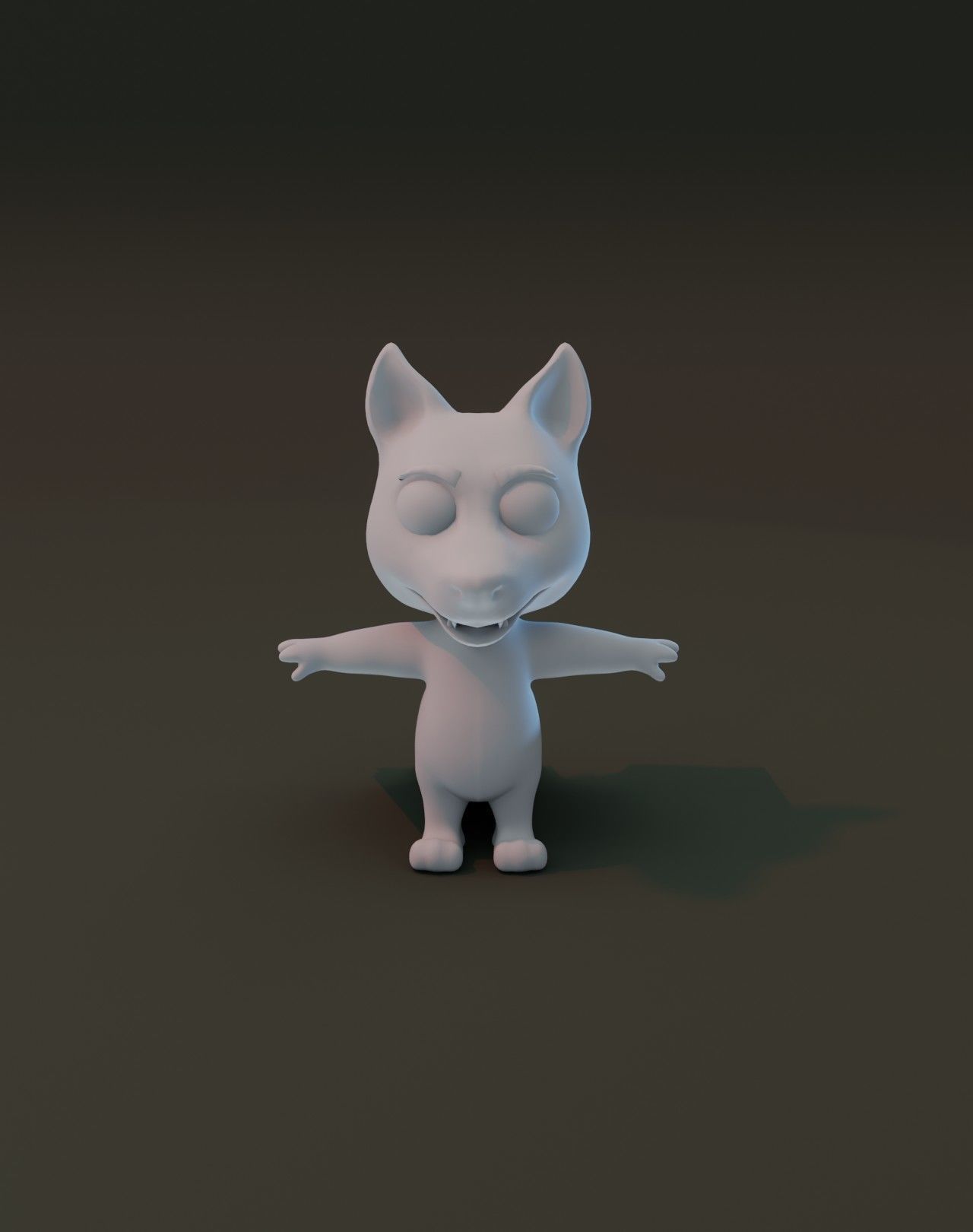 Cartoon Wolf Rigged Base Mesh 3D Model Low-poly 3D model_20
