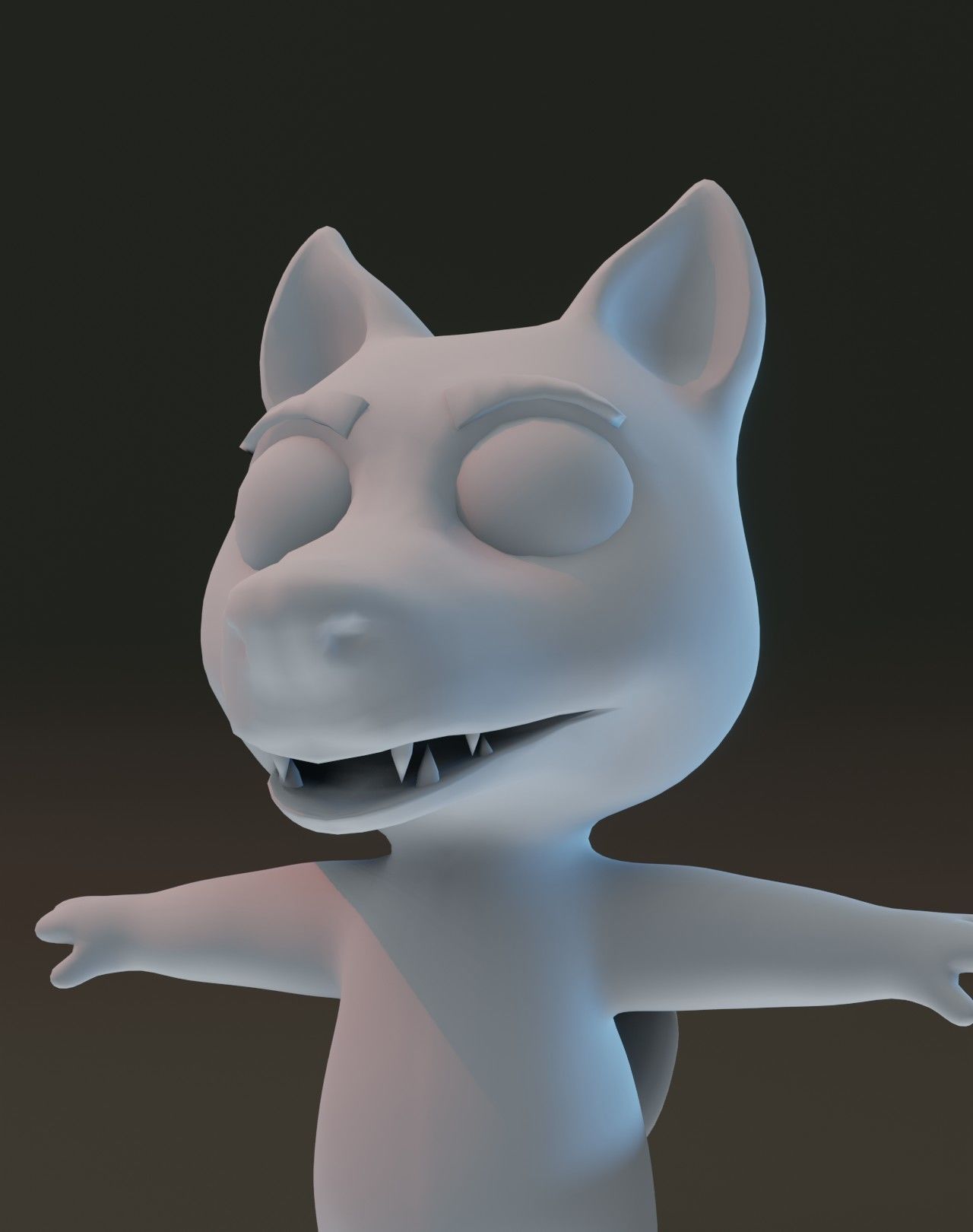 Cartoon Wolf Rigged Base Mesh 3D Model Low-poly 3D model_19