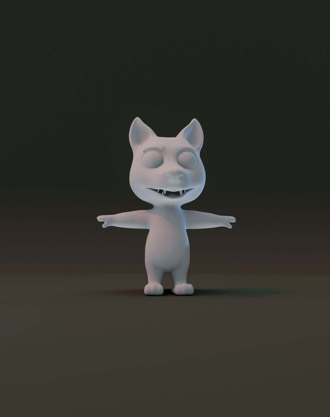 Cartoon Wolf Rigged Base Mesh 3D Model Low-poly 3D model_11