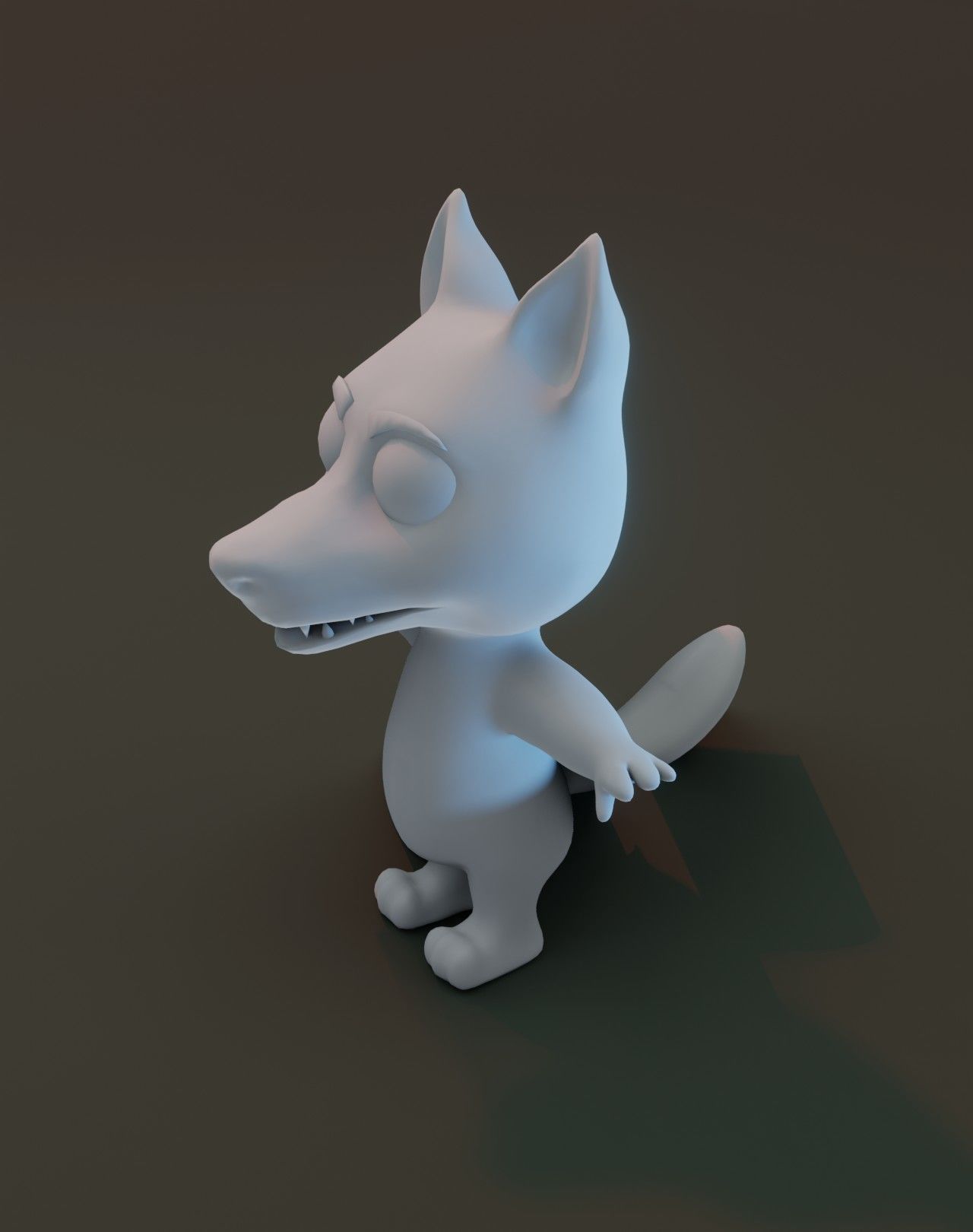 Cartoon Wolf Rigged Base Mesh 3D Model Low-poly 3D model_5