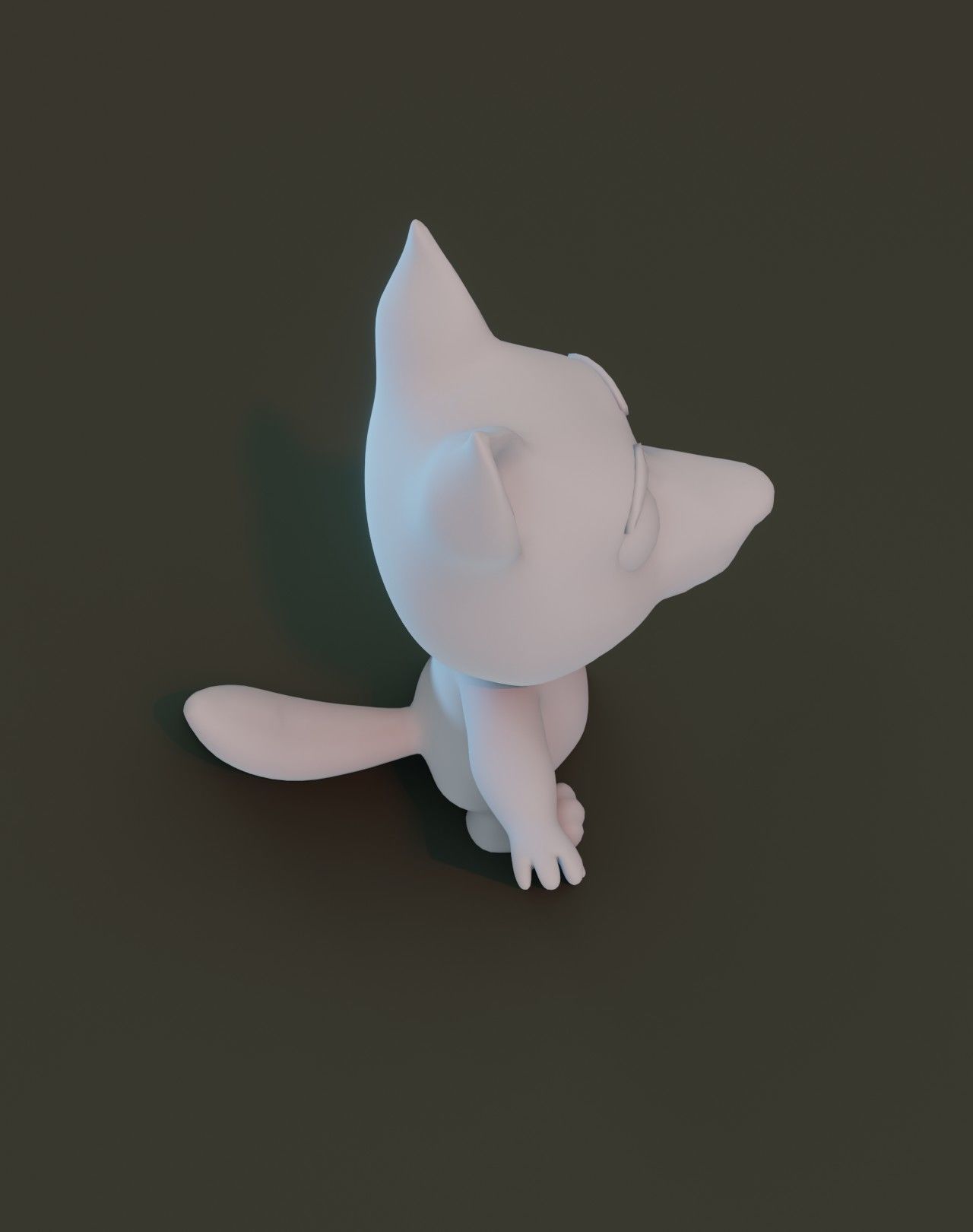 Cartoon Wolf Rigged Base Mesh 3D Model Low-poly 3D model_6