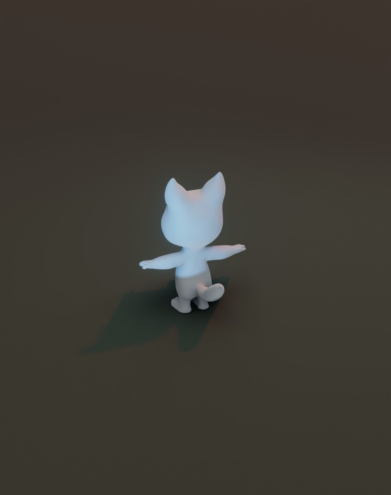 Cartoon Wolf Rigged Base Mesh 3D Model Low-poly 3D model_12