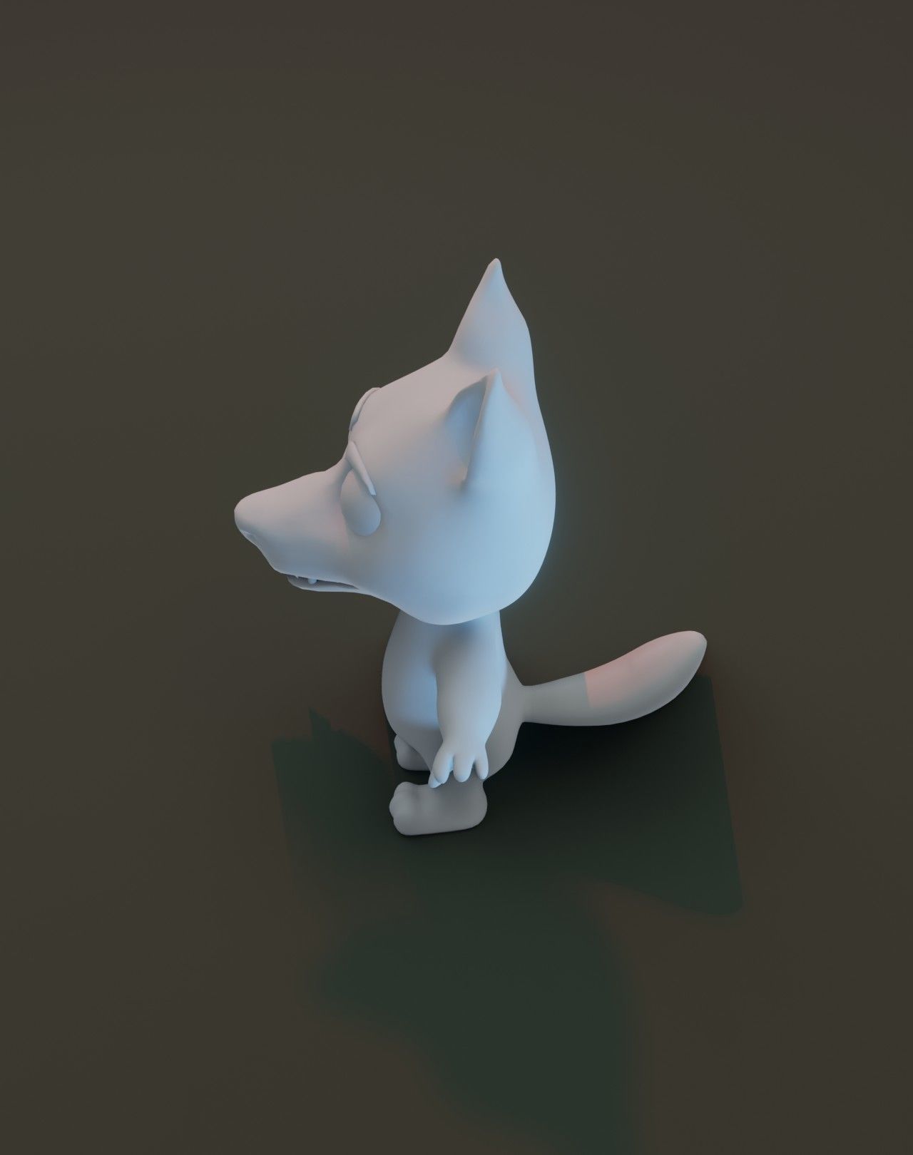 Cartoon Wolf Rigged Base Mesh 3D Model Low-poly 3D model_13
