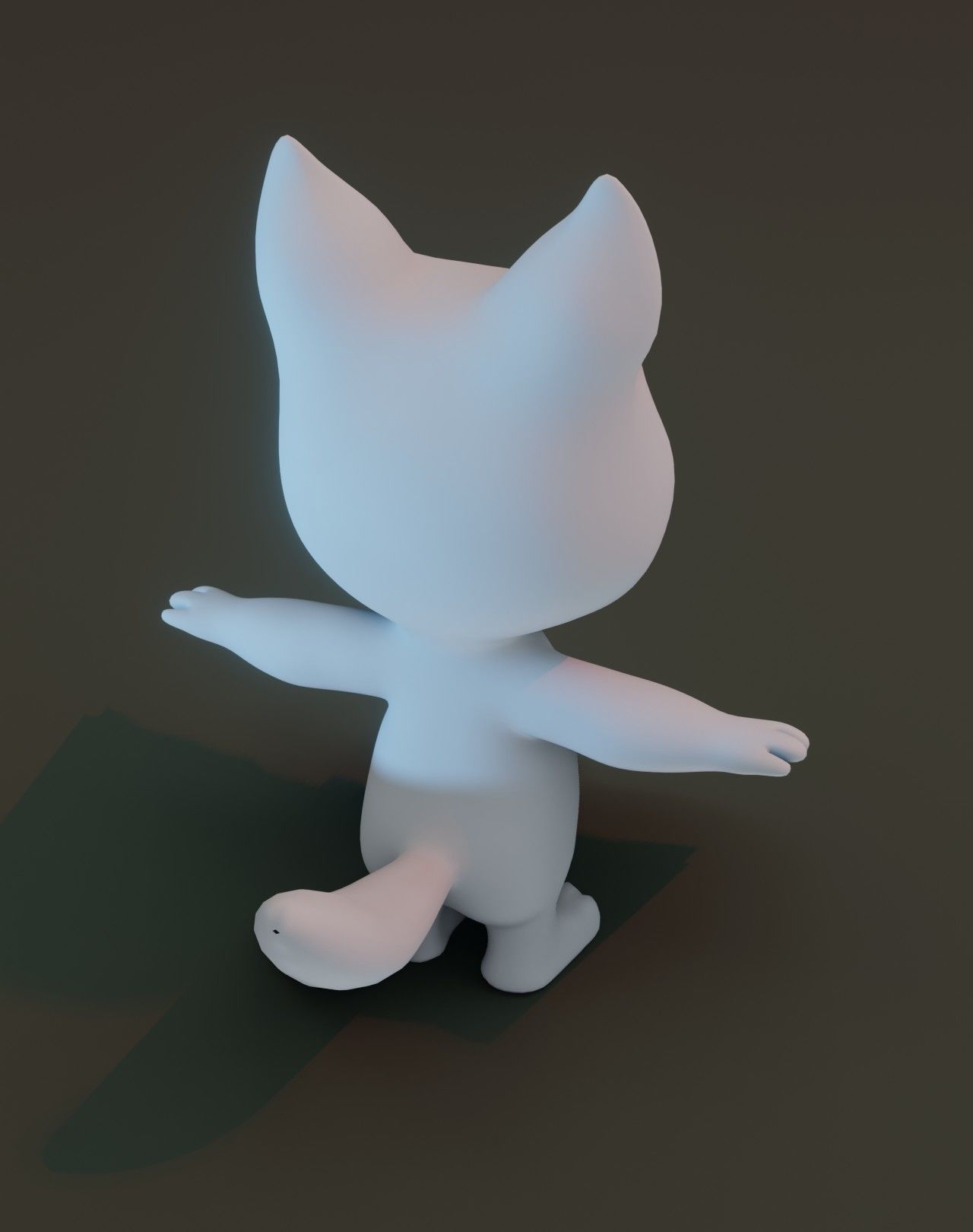 Cartoon Wolf Rigged Base Mesh 3D Model Low-poly 3D model_17