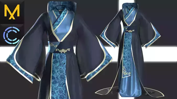 Womans Folk Outfit OBJ mtl FBX