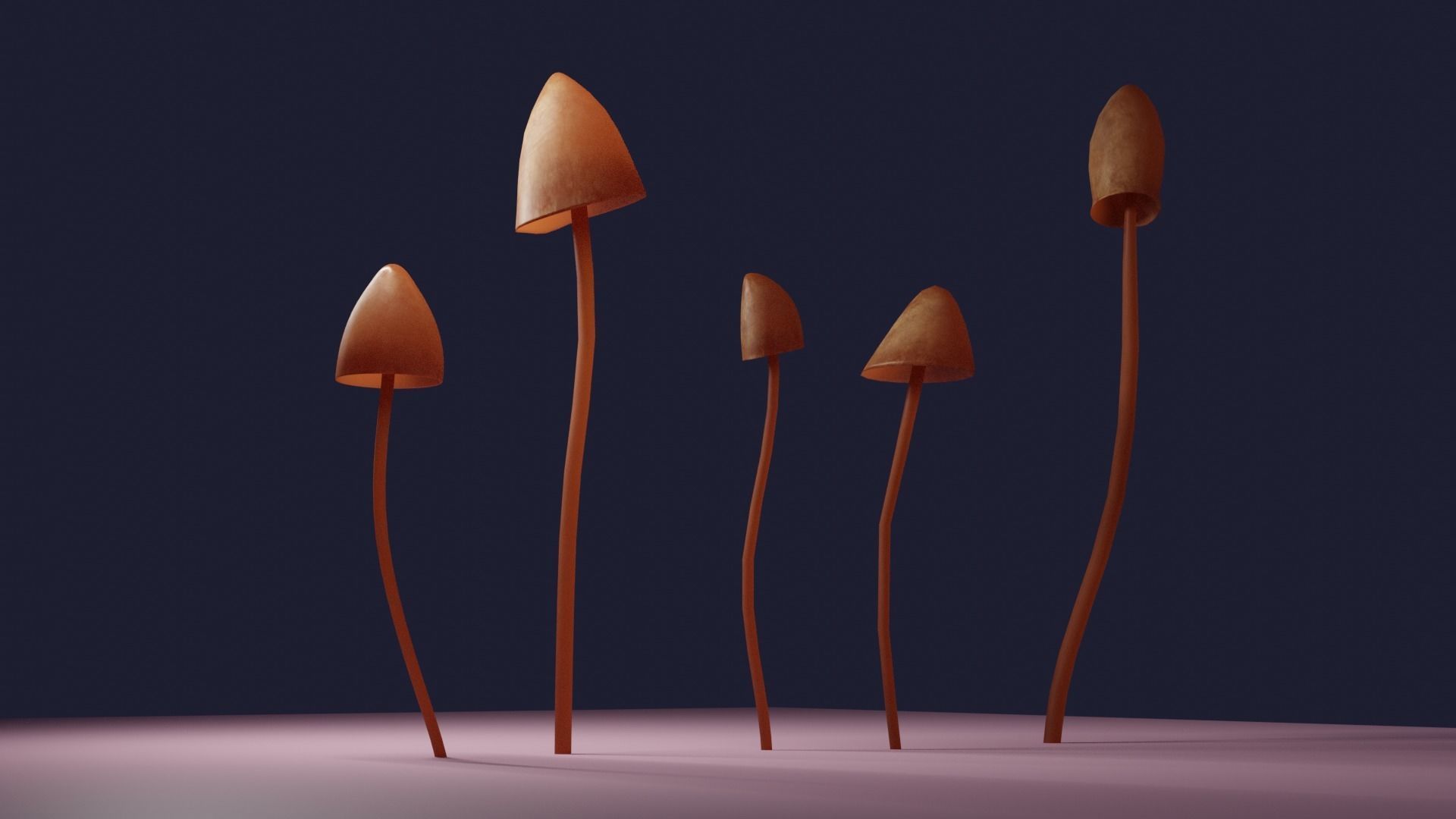 Shrooms group of sprouts Free 3D model_2
