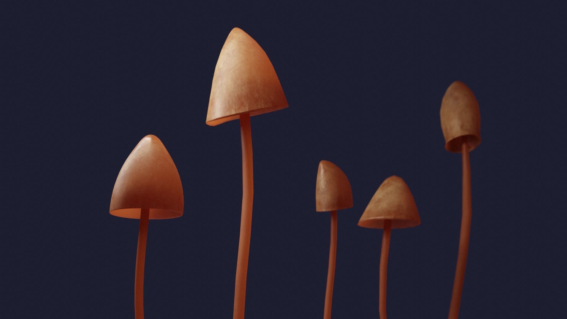 Shrooms group of sprouts Free 3D model_1