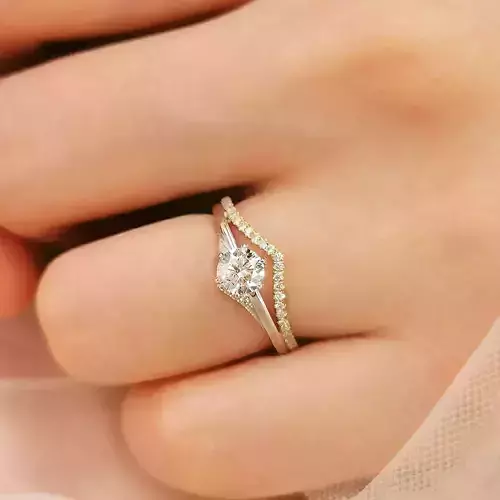 3DM Format round shape stone promise ring for her
