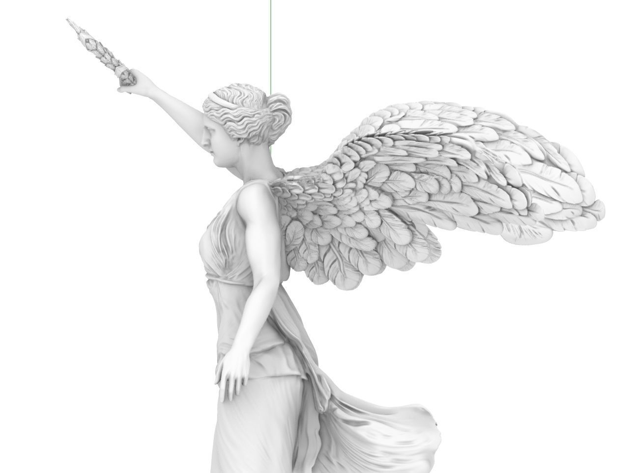 victory winged nikh sculpture  3D print model_6
