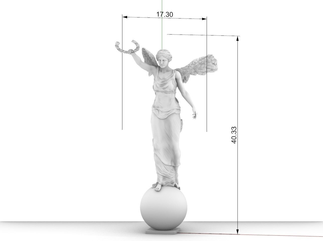 victory winged nikh sculpture  3D print model_8