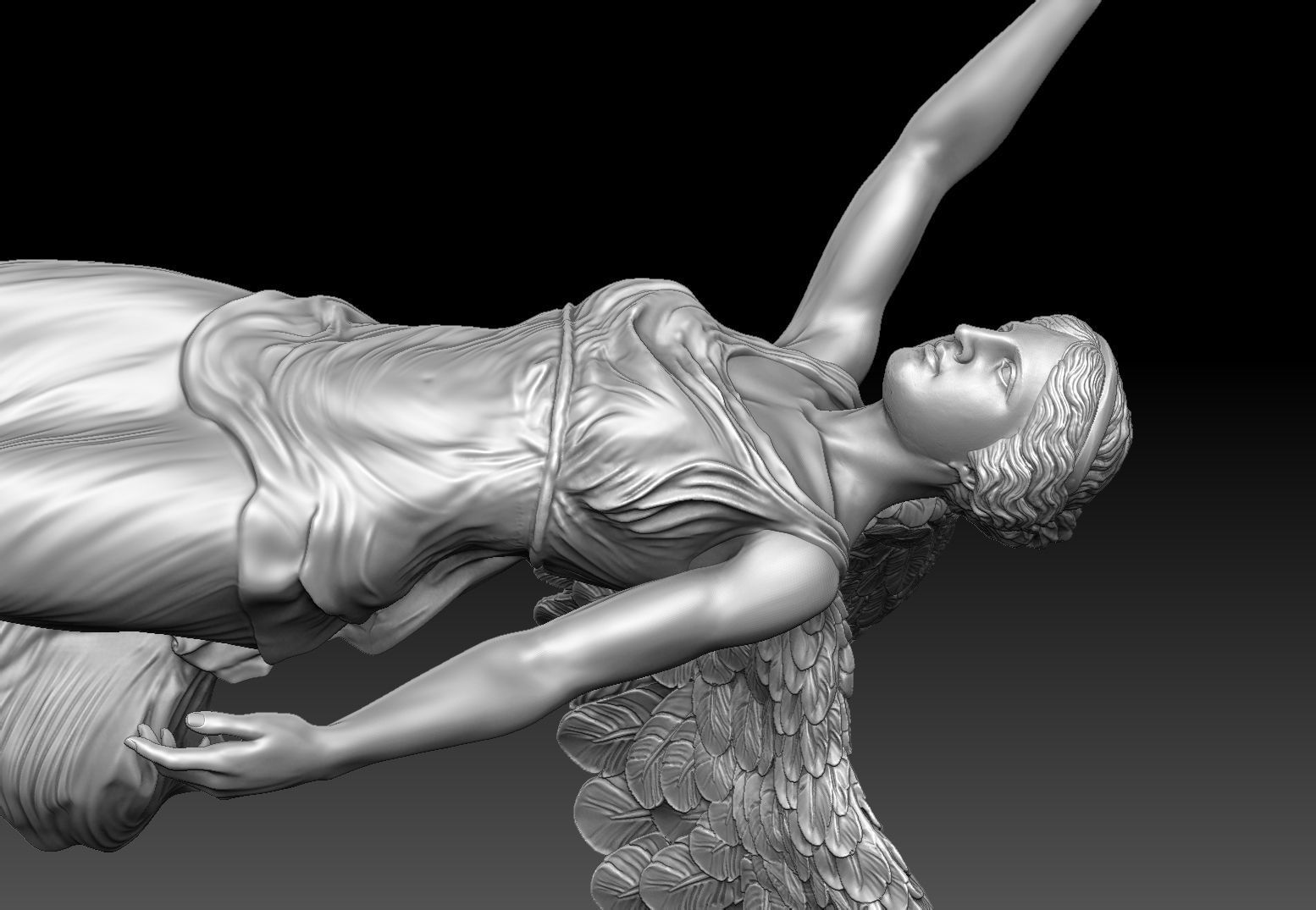 victory winged nikh sculpture  3D print model_2