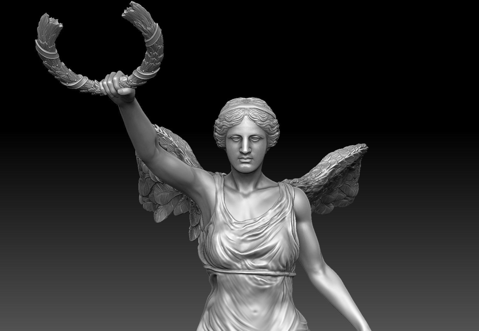 victory winged nikh sculpture  3D print model_1