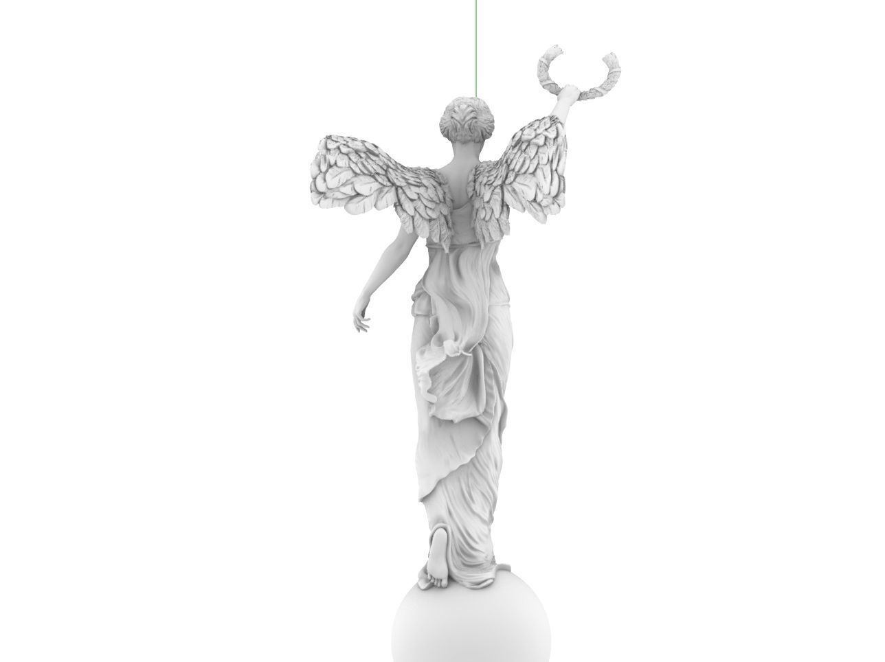 victory winged nikh sculpture  3D print model_7