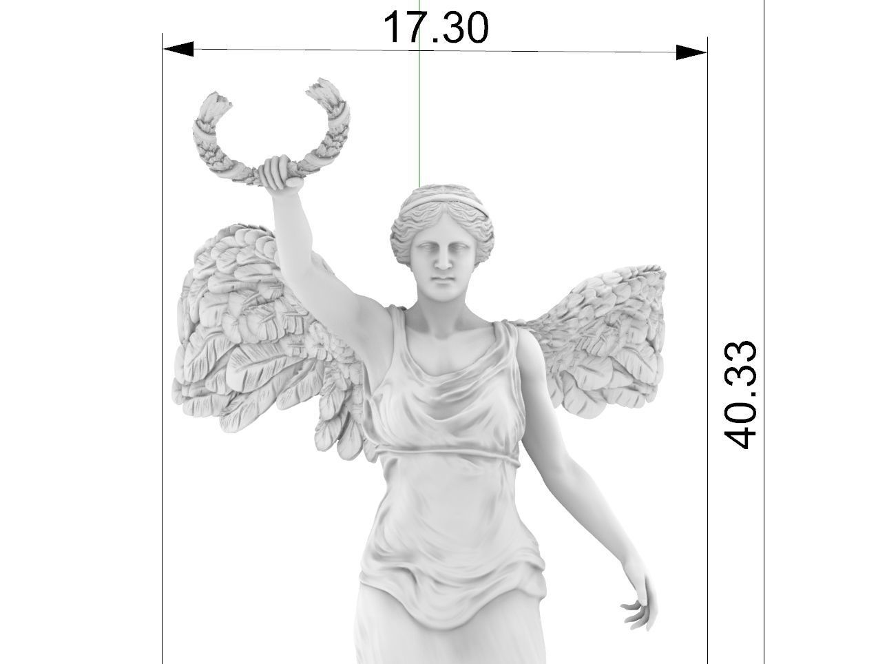 victory winged nikh sculpture  3D print model_5