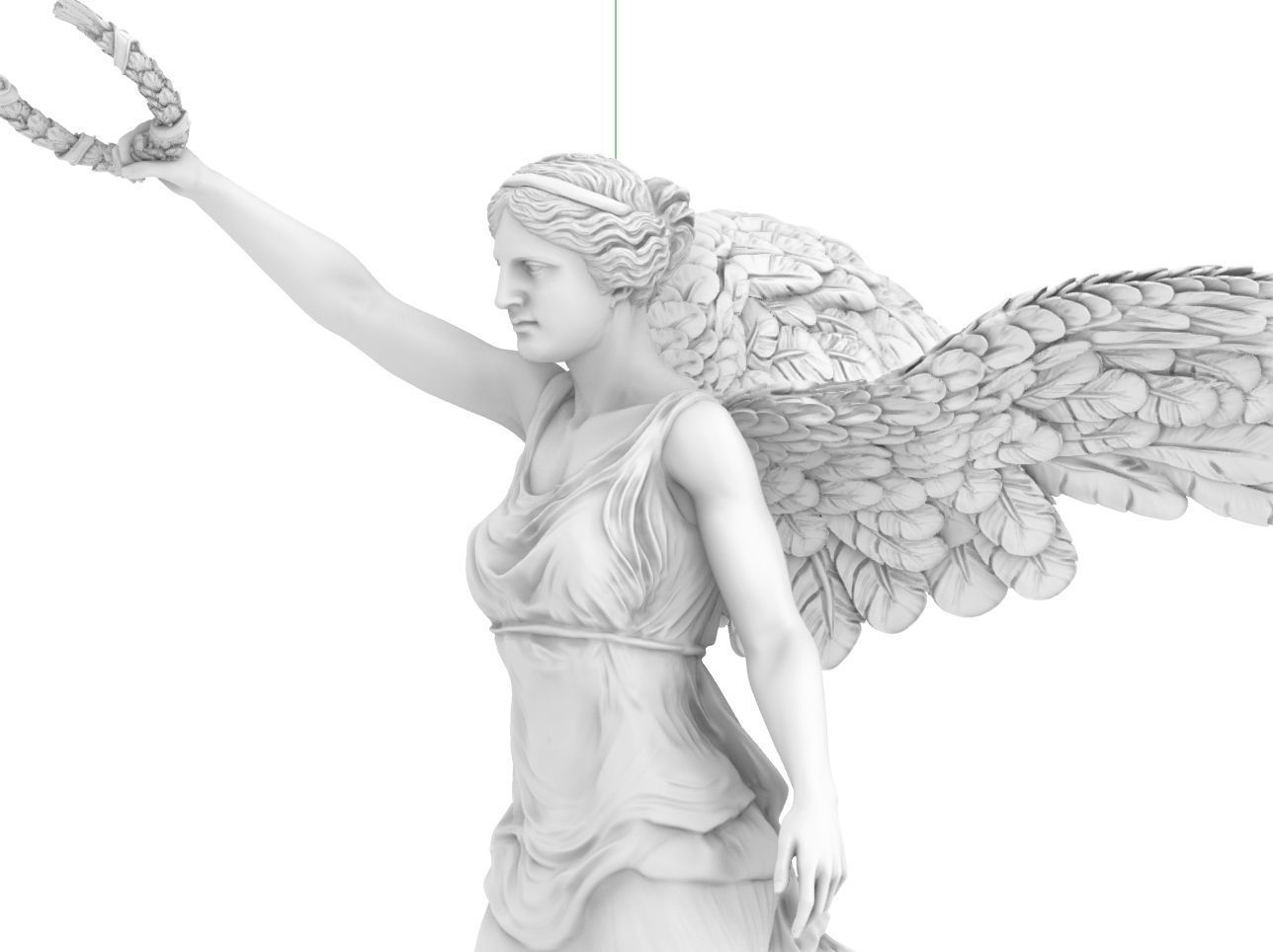 victory winged nikh sculpture  3D print model_9