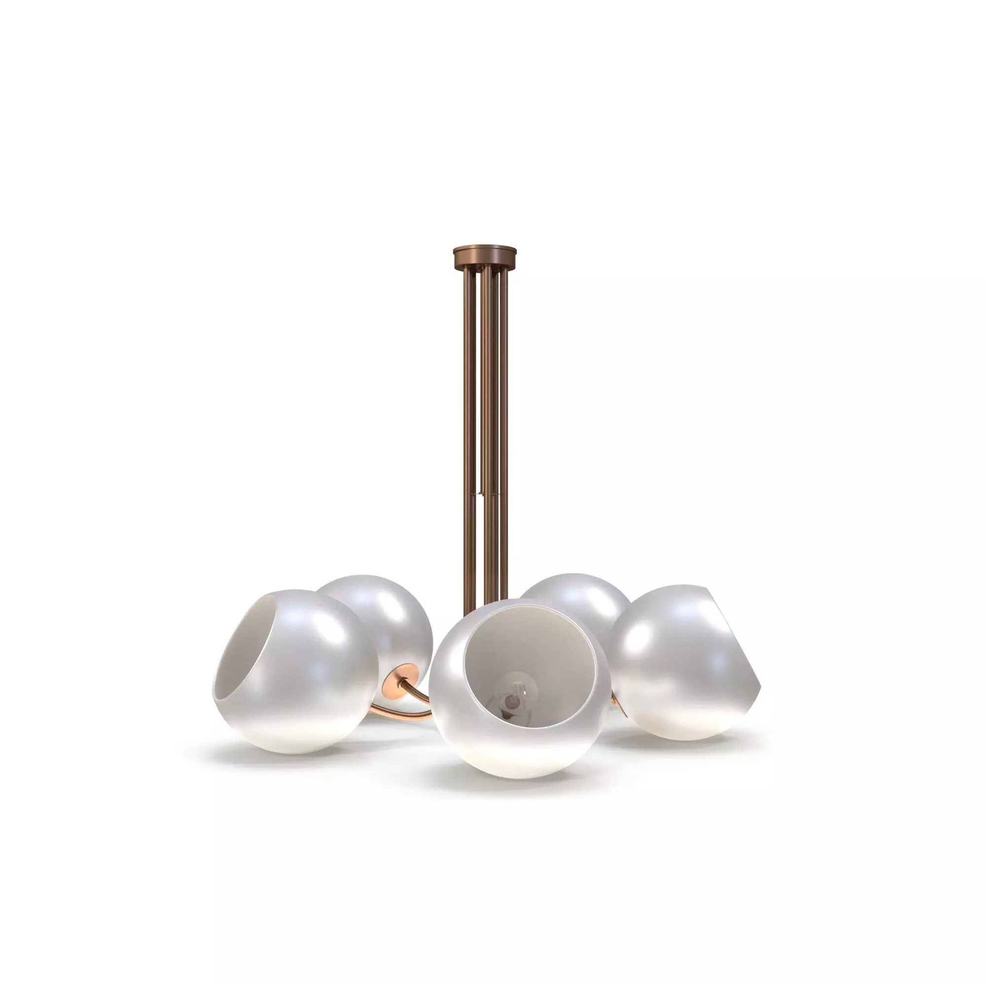 Celeste 5 Light Chandelier With White Globes Bronze Free 3D model