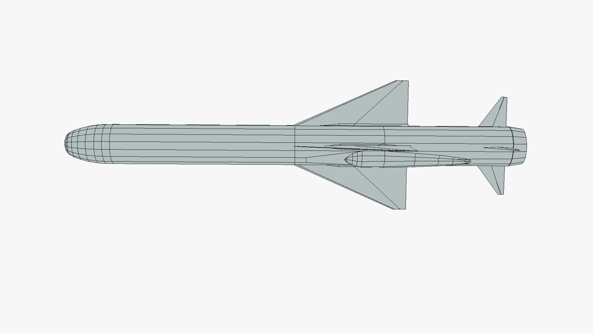 ASM-2 Japanese Anti-Ship Cruise Missile Low-poly 3D model_7