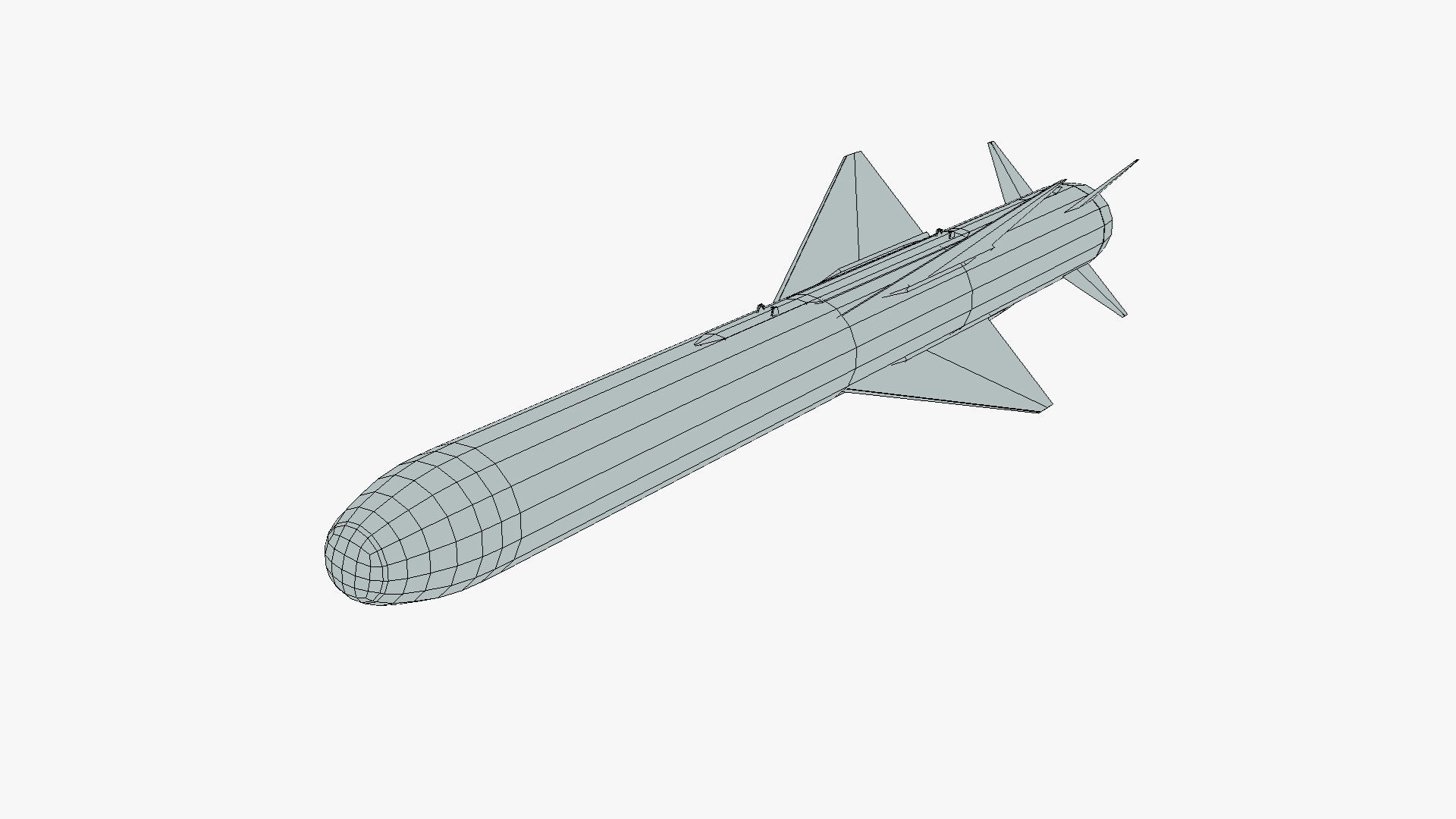 ASM-2 Japanese Anti-Ship Cruise Missile Low-poly 3D model_8