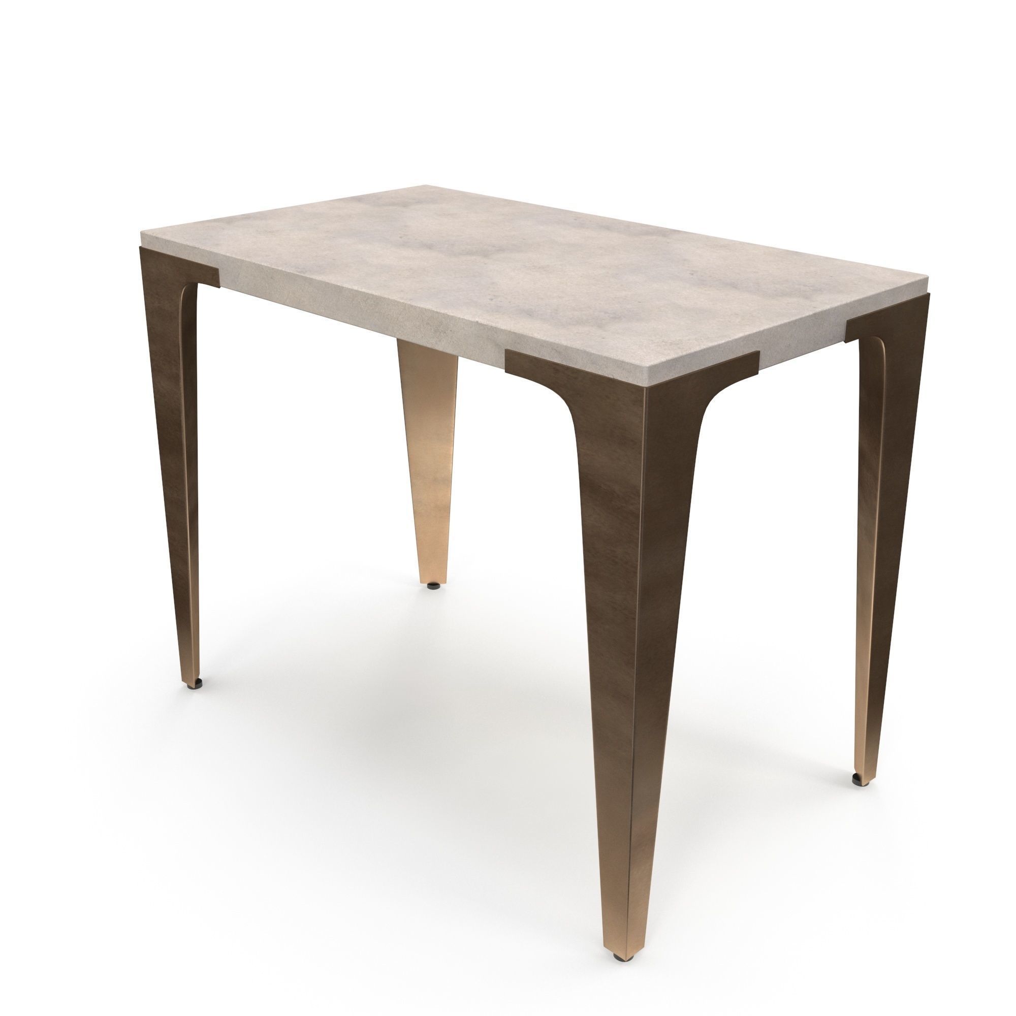 Brass Concrete Side Table Free 3D model_2