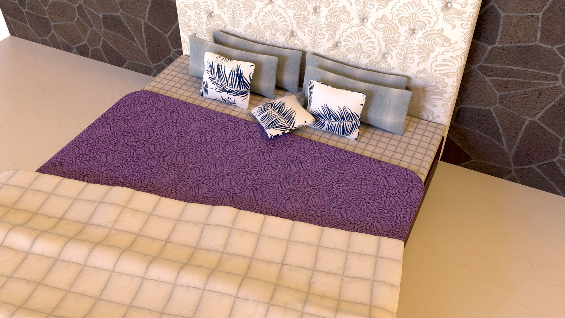 Master Bed 3D model_3