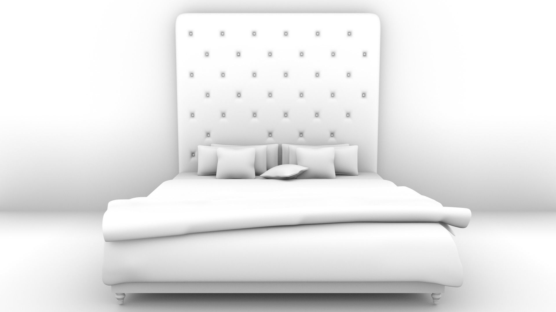 Master Bed 3D model_7