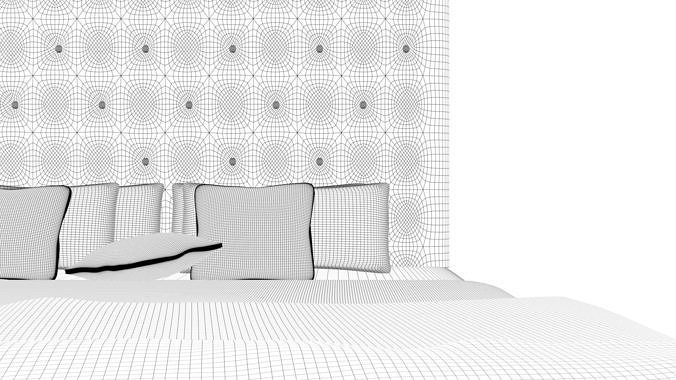 Master Bed 3D model 3