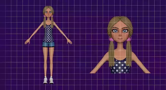 Jasmine Rose character rig picker Free 3D model