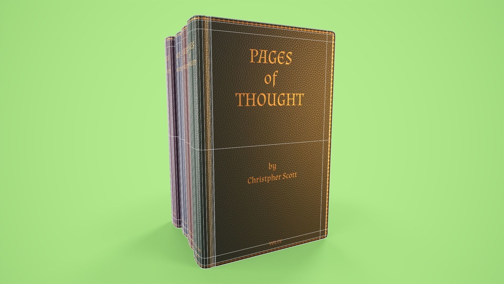 Set of Books Low-poly 3D model_10