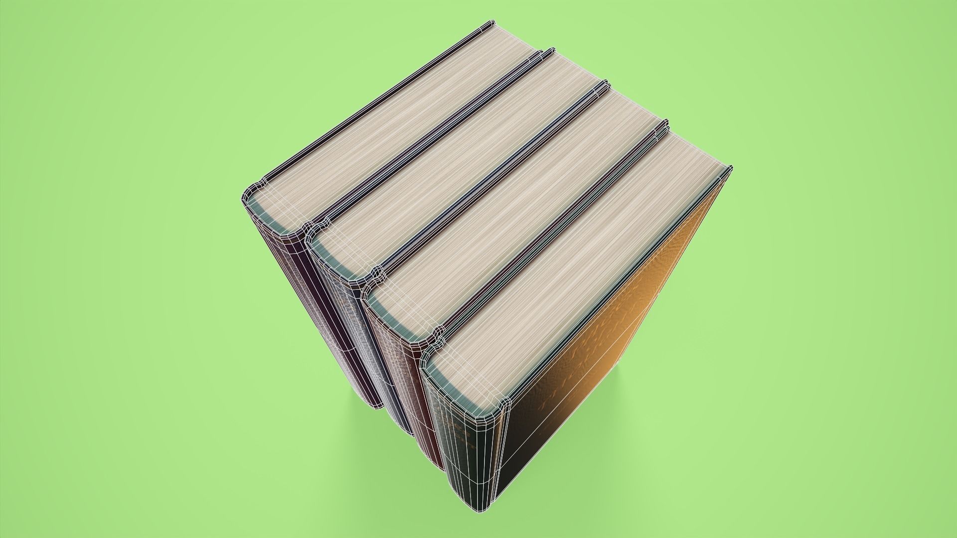 Set of Books Low-poly 3D model_11