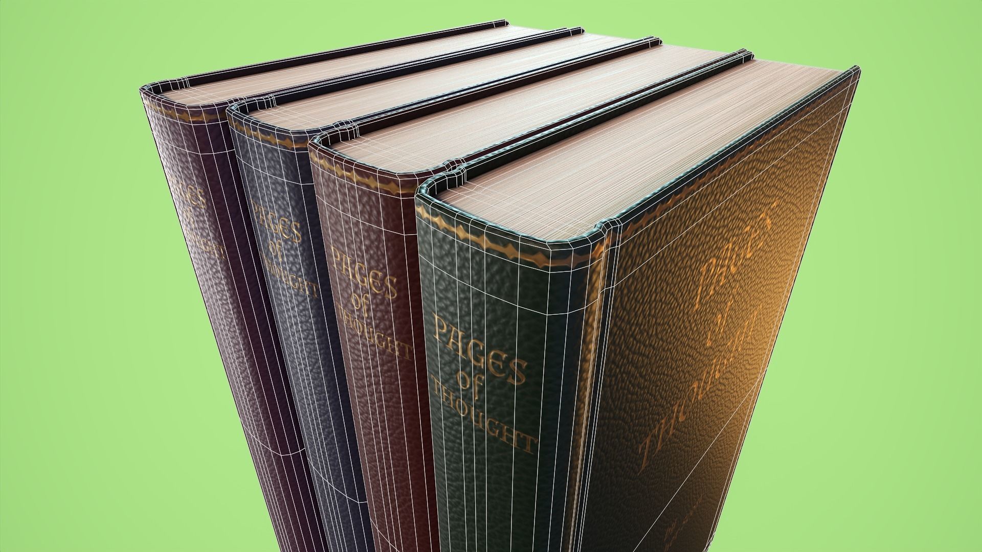 Set of Books Low-poly 3D model_13