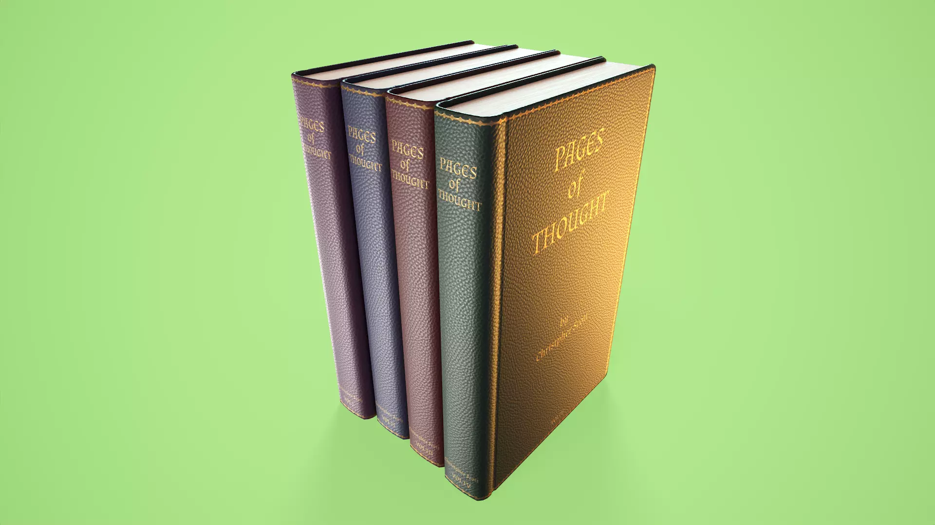 Set of Books Low-poly 3D model_0