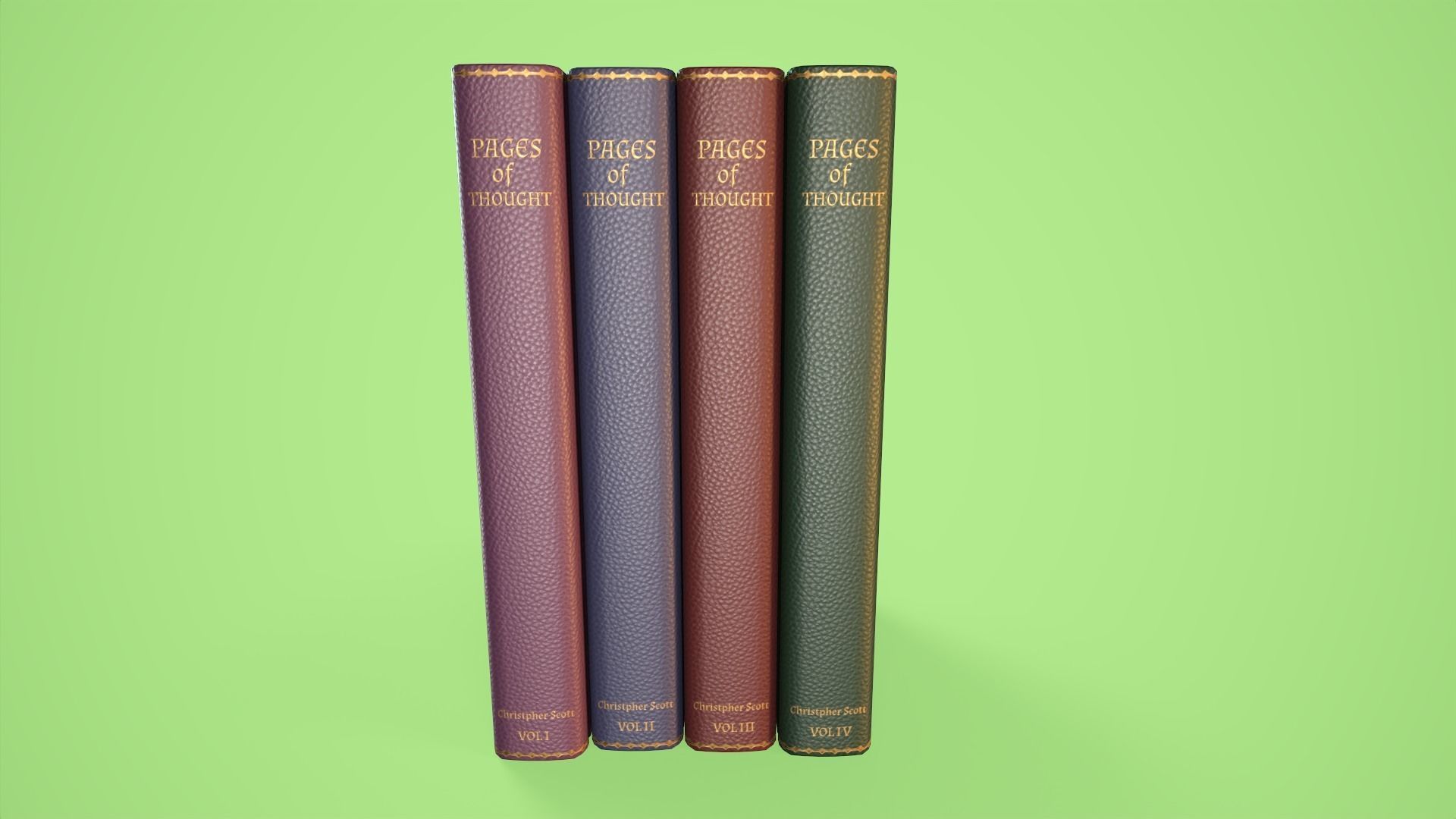 Set of Books Low-poly 3D model_1