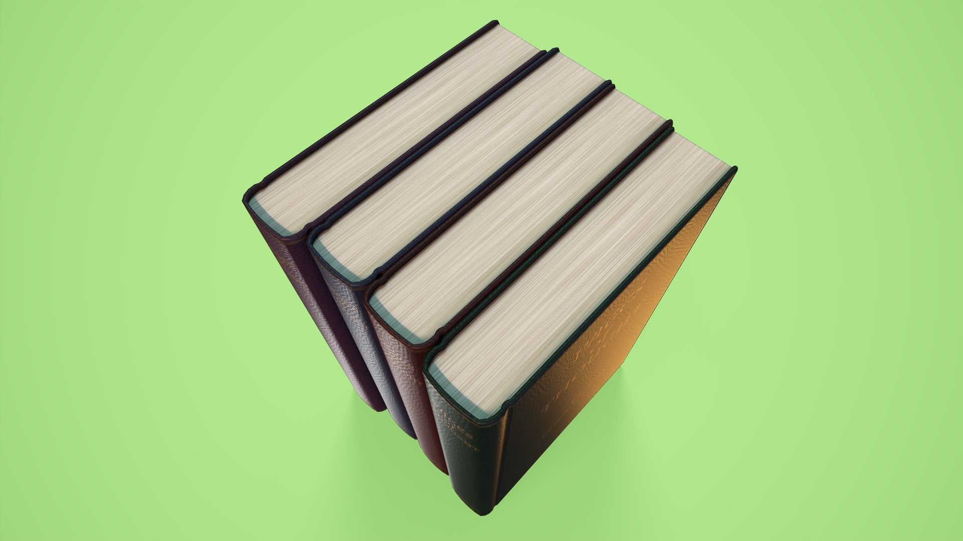 Set of Books Low-poly 3D model_4