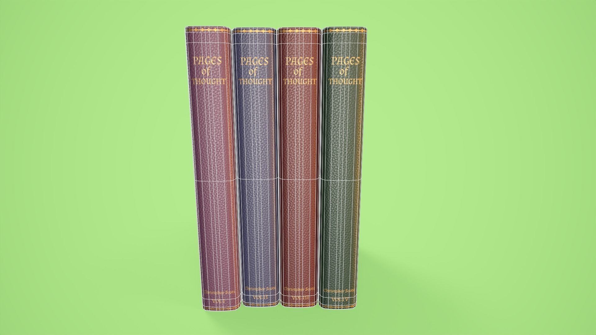 Set of Books Low-poly 3D model_8