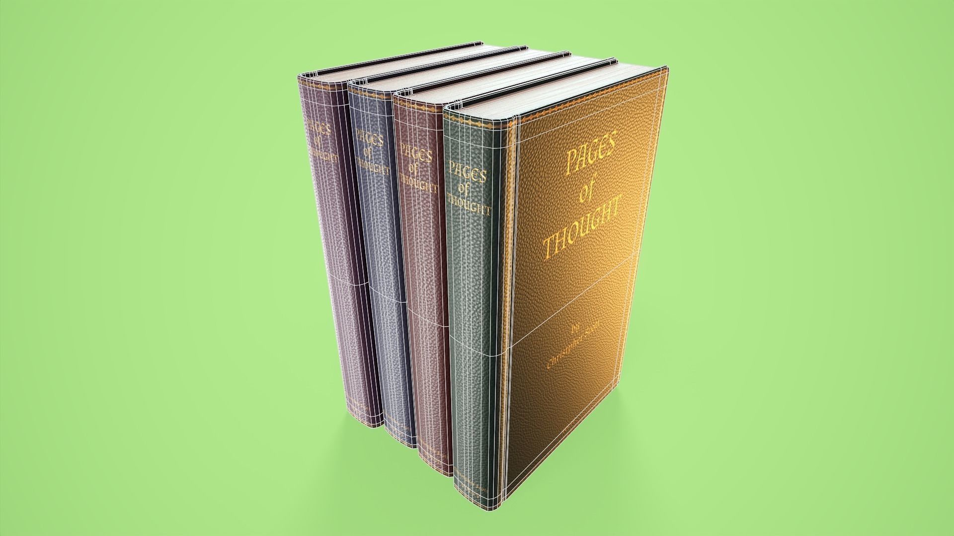 Set of Books Low-poly 3D model_7