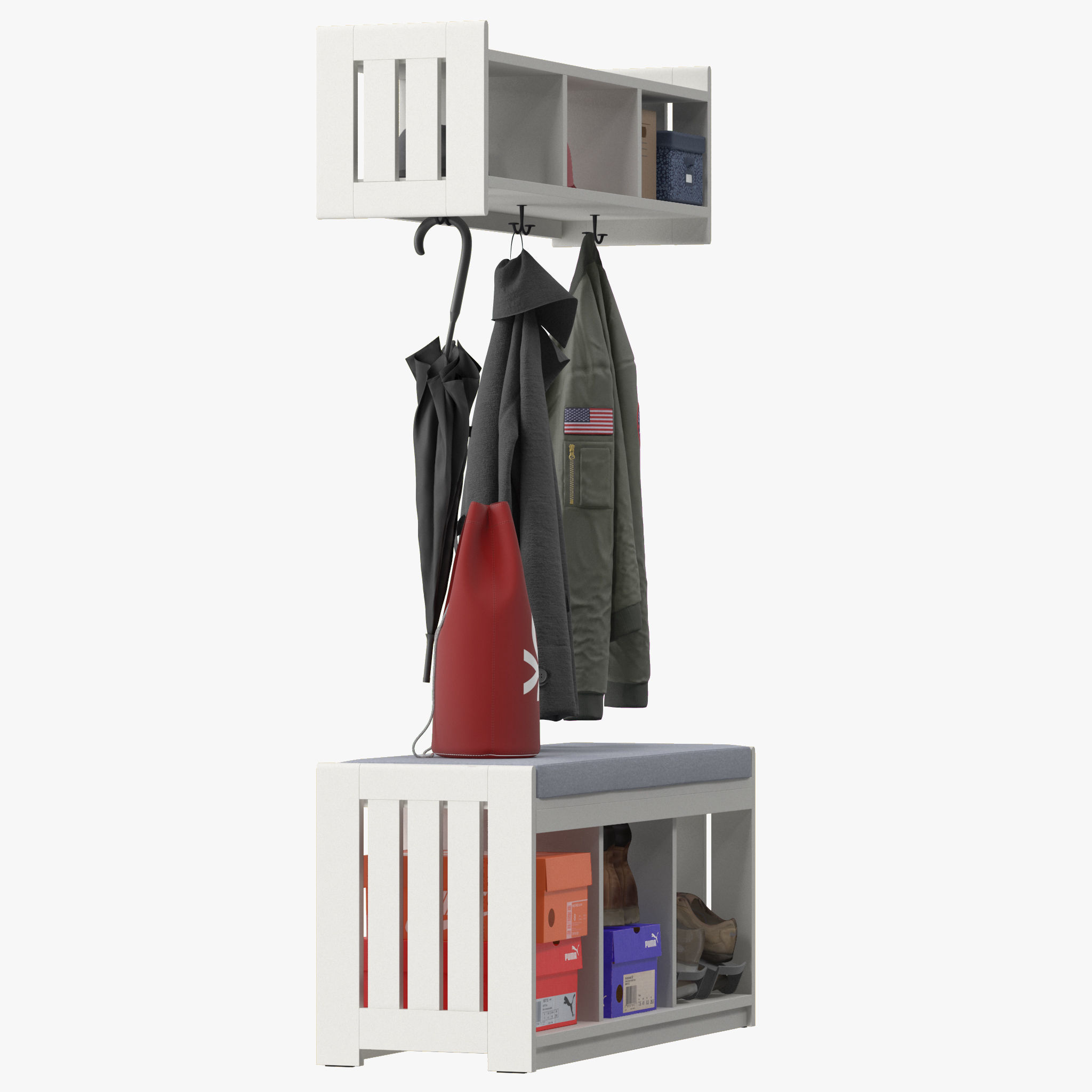 Ikea PANGET Hat and coat rack 3D model_8